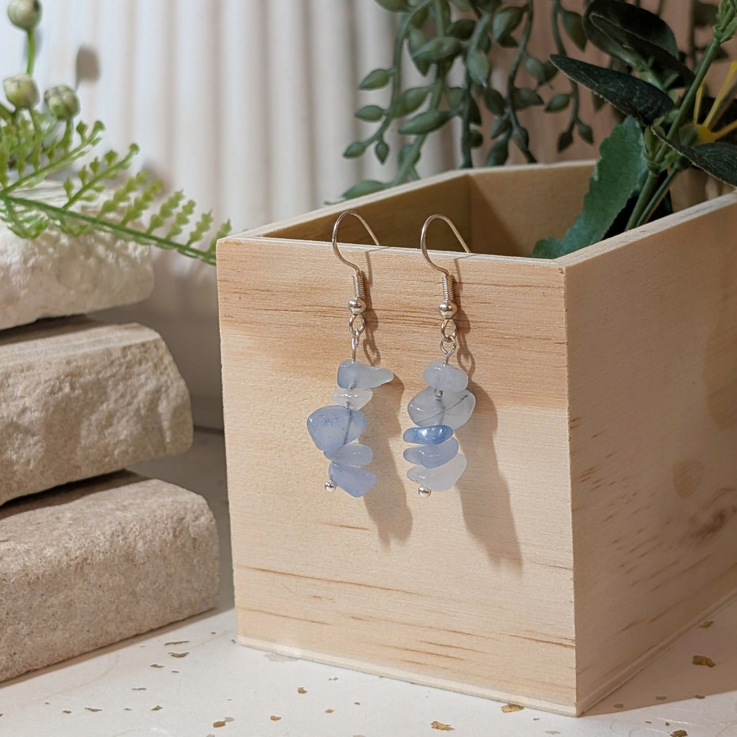 Irregular Aquamarine Drop Earrings | Handmade Gemstone Earrings