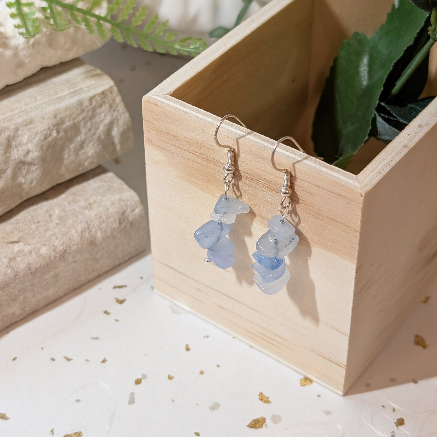 Irregular Aquamarine Drop Earrings | Handmade Gemstone Earrings