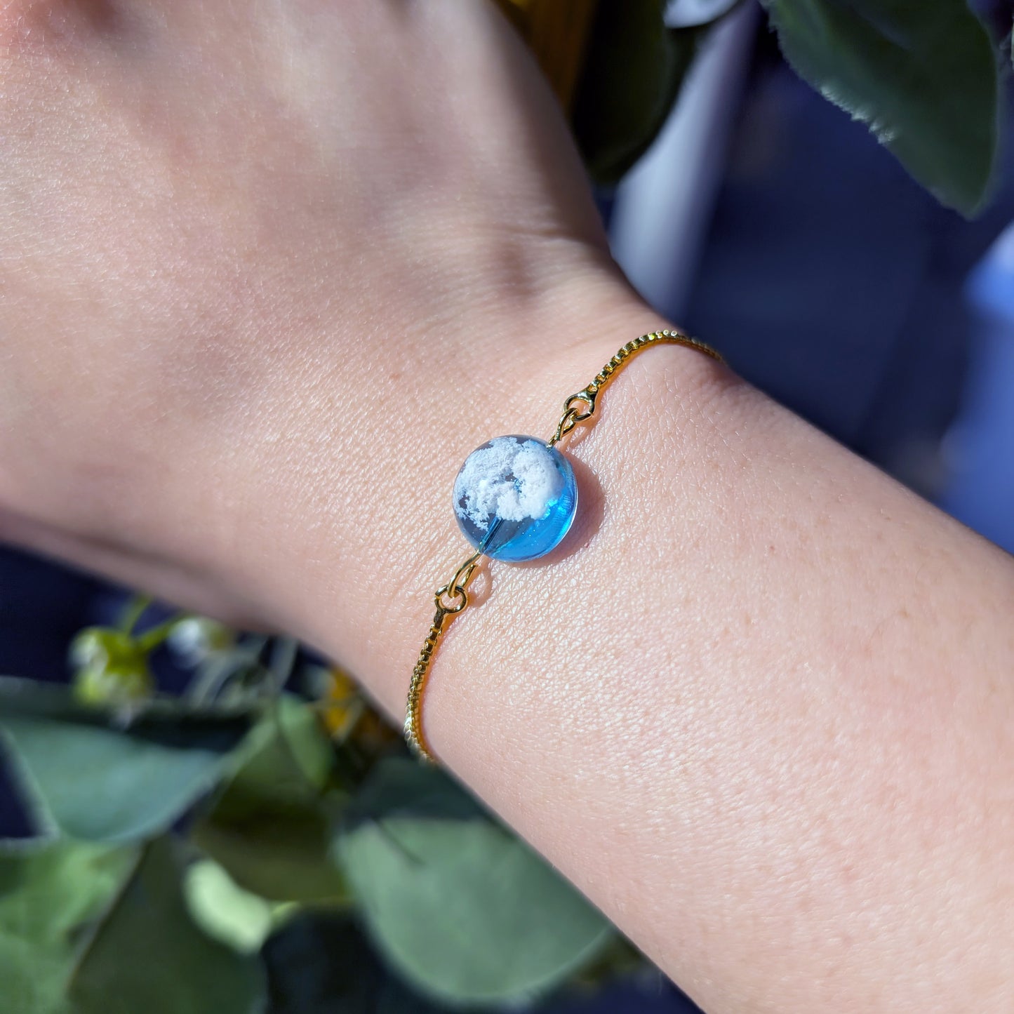 Everyday Blue Sky Bracelet | 18K Gold Plated Handmade Cloud Jewellery for Nature Lovers