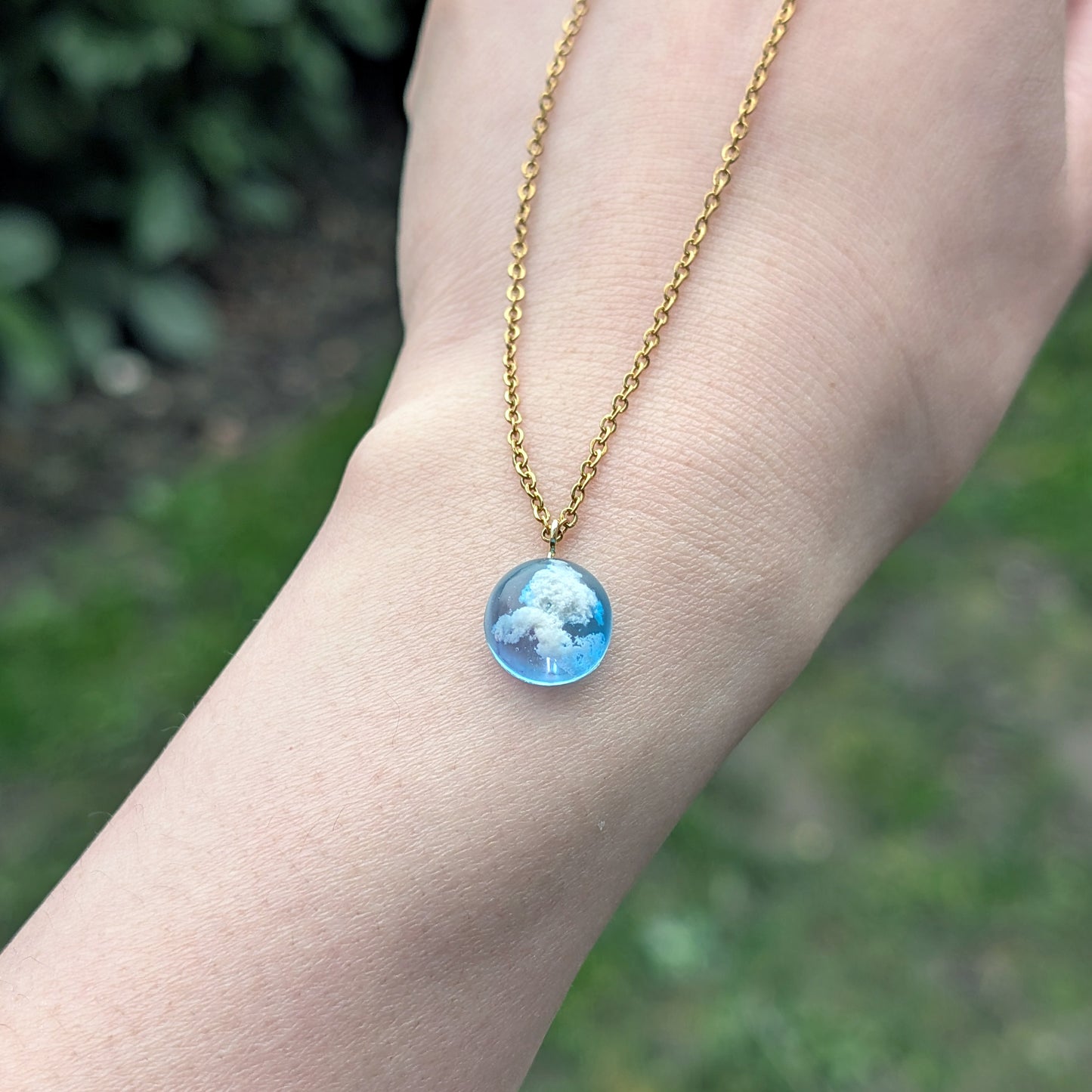 Handmade 12mm Blue & Purple Cloud Necklace | Petite Sky-Inspired Jewellery