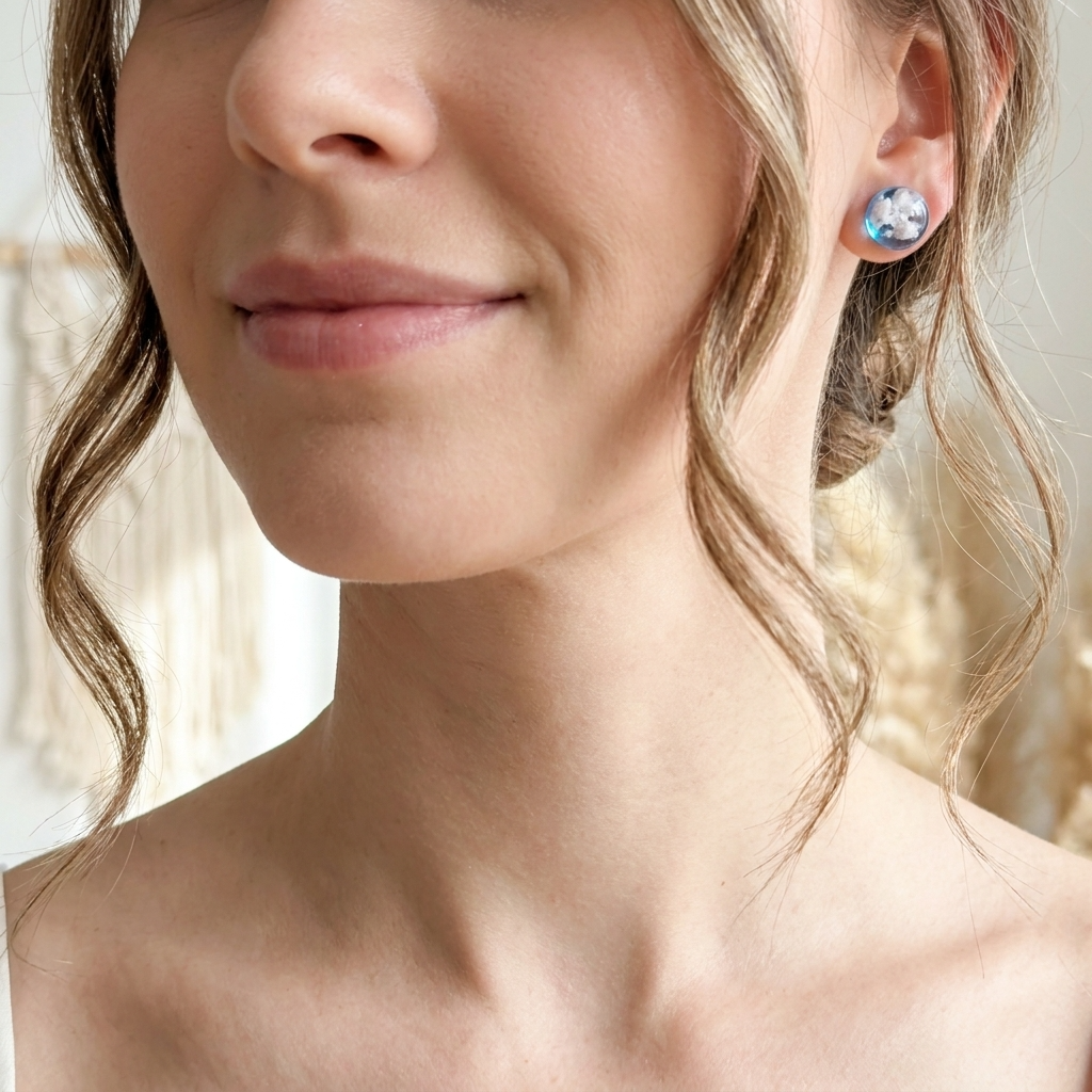 Twilight Sky Gold Plated Sterling Silver Stud Earrings | Cloud Jewellery