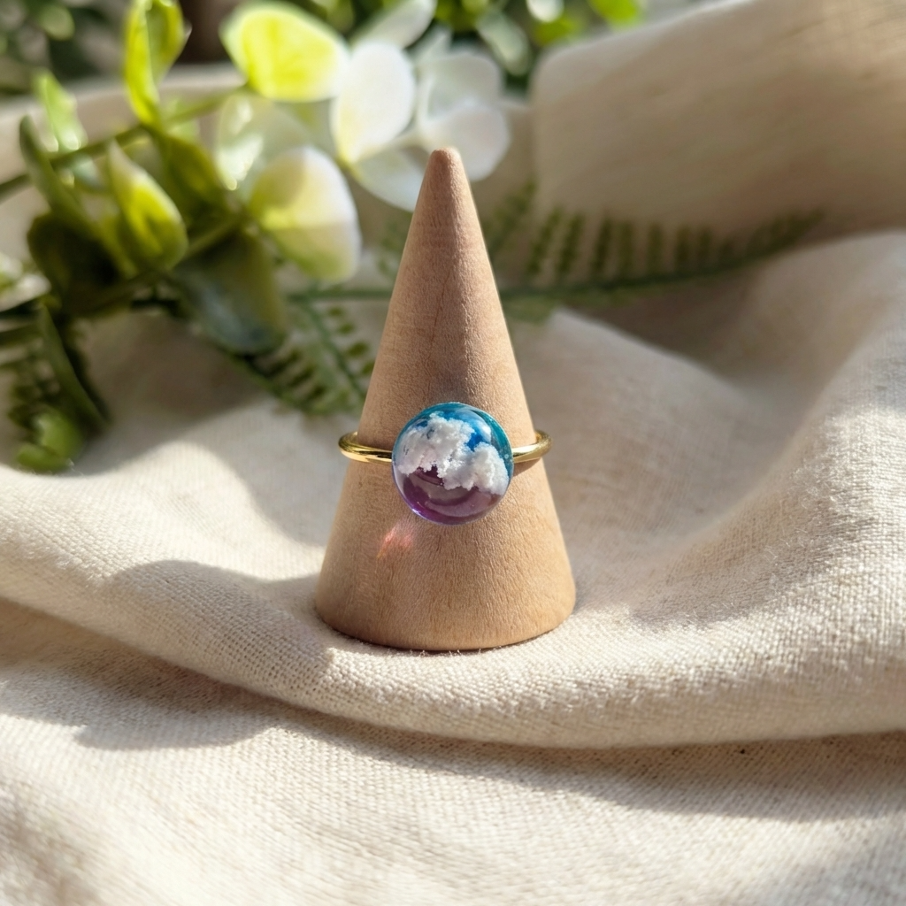 Twilight Sky Gold Plated Adjustable Ring | Cloud Jewellery