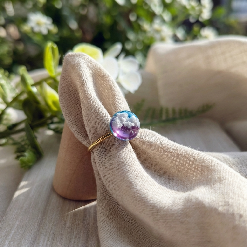 Twilight Sky Gold Plated Adjustable Ring | Cloud Jewellery