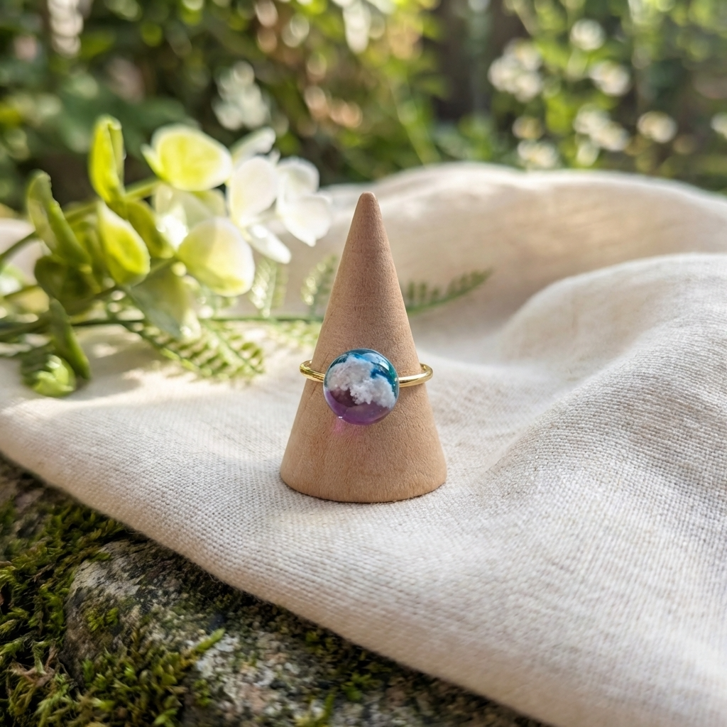 Twilight Sky Gold Plated Adjustable Ring | Cloud Jewellery