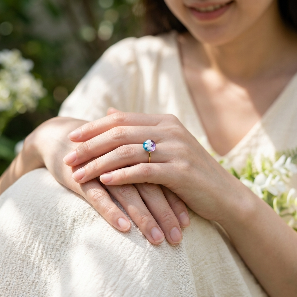 Twilight Sky Gold Plated Adjustable Ring | Cloud Jewellery