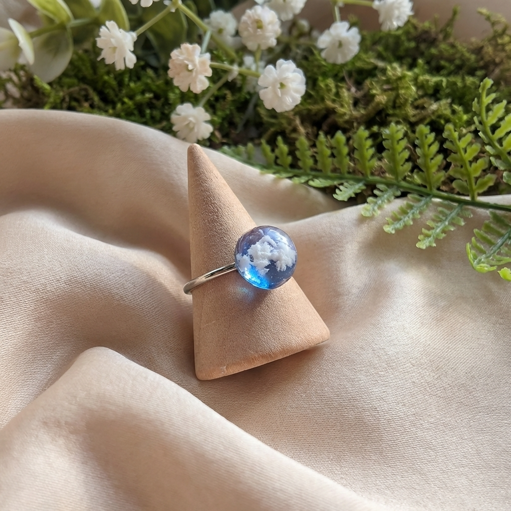 Twilight Sky Platinum Plated Adjustable Ring | Cloud Jewellery