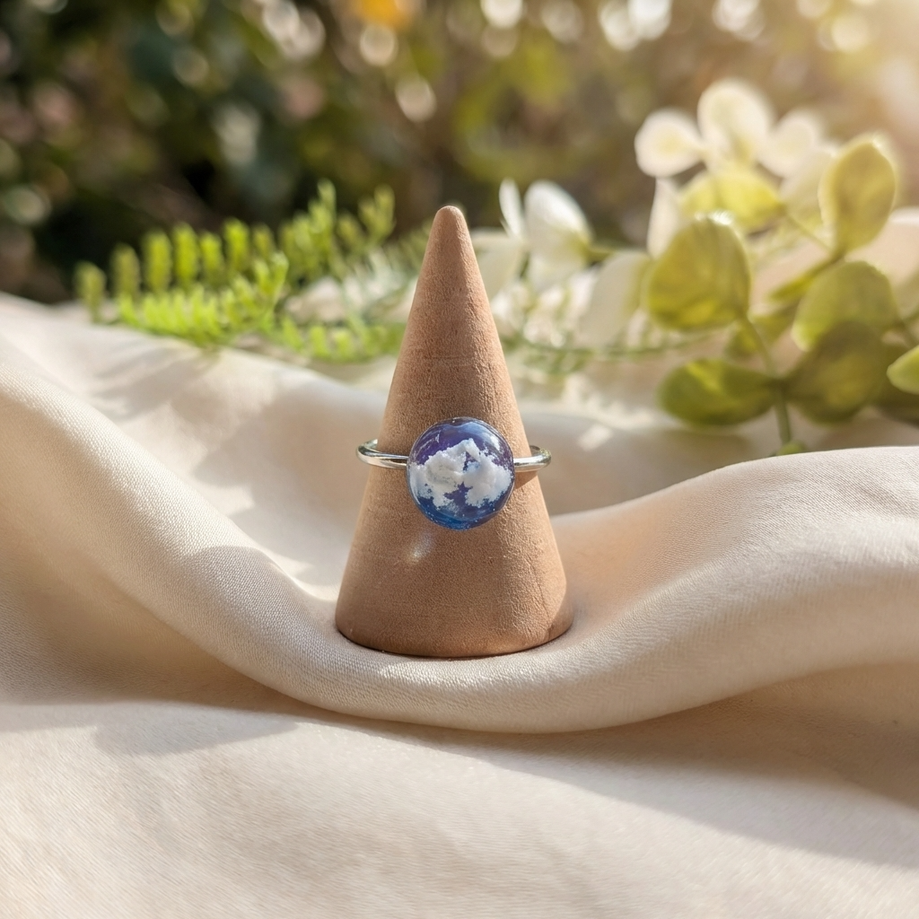 Twilight Sky Platinum Plated Adjustable Ring | Cloud Jewellery