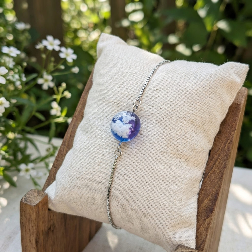 Twilight Sky Platinum Plated Adjustable Bracelet | Cloud Jewellery