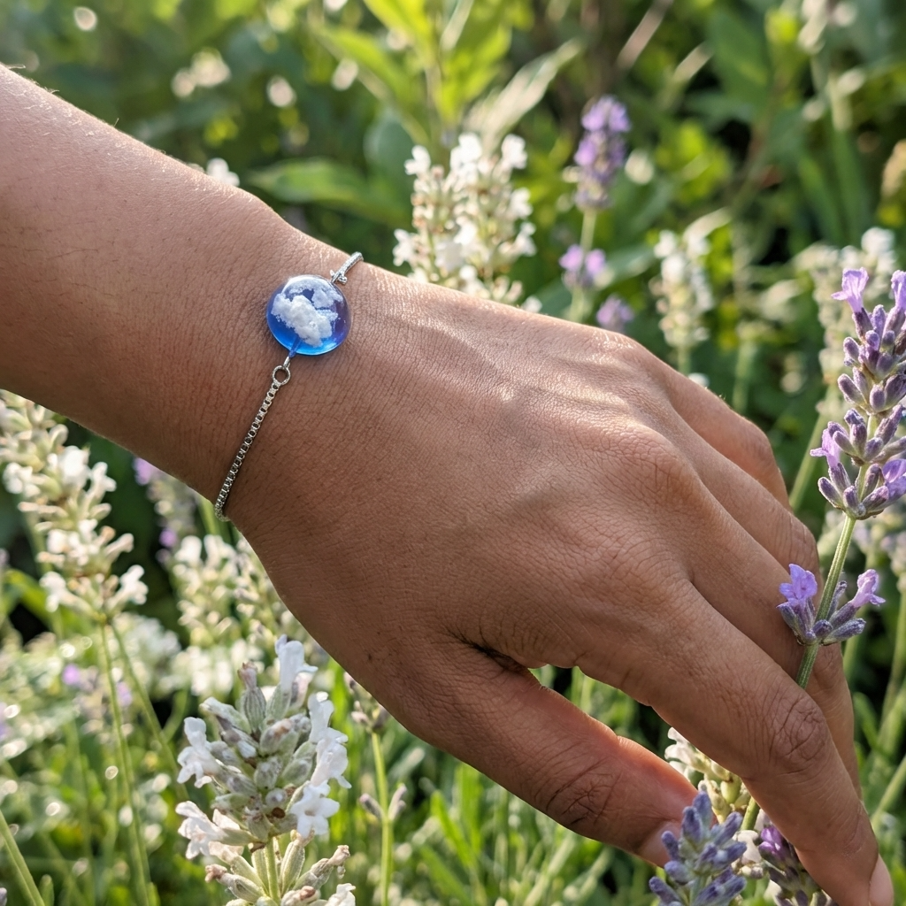 Twilight Sky Platinum Plated Adjustable Bracelet | Cloud Jewellery