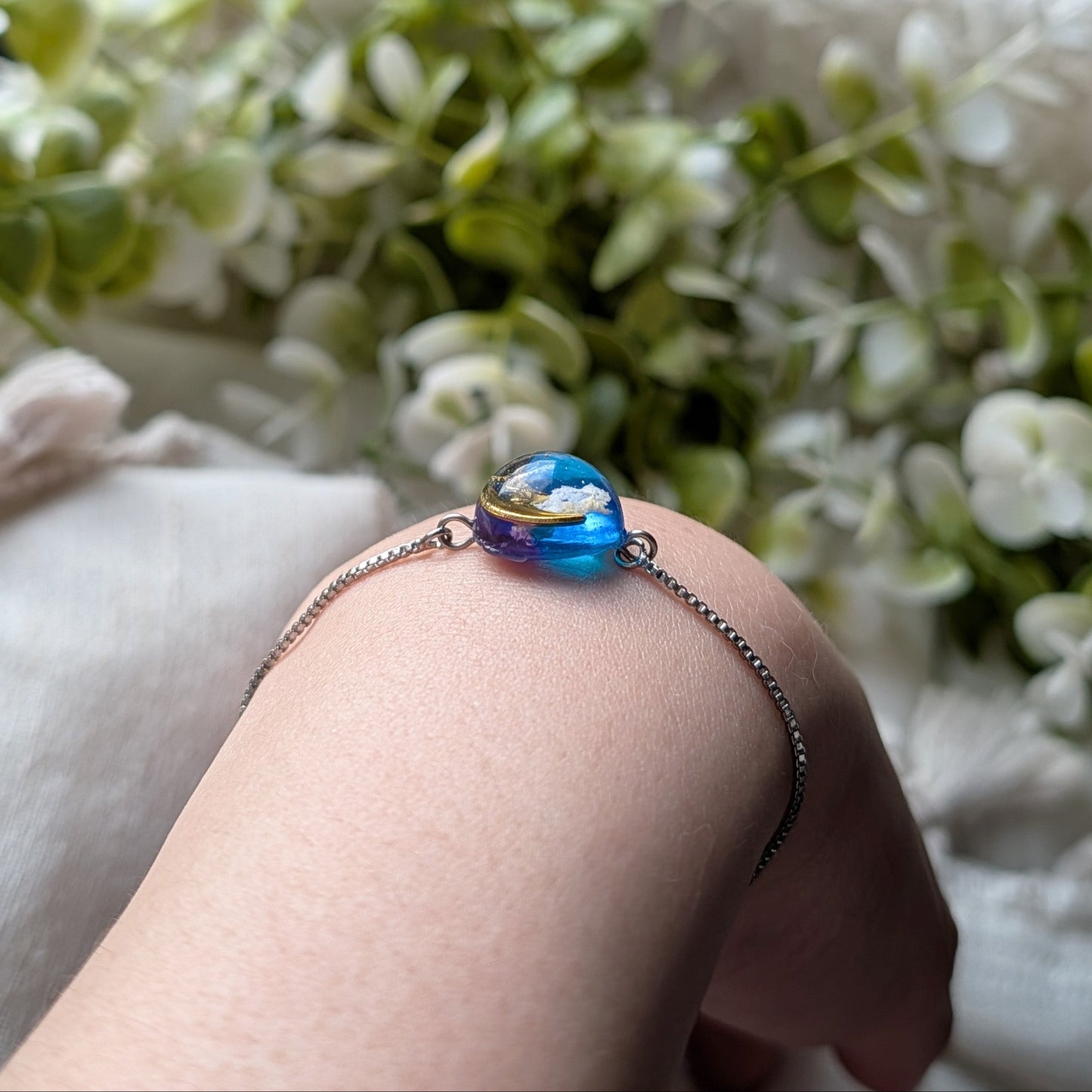 Moon & Twilight Sky Platinum Plated Bracelet | Night Calm