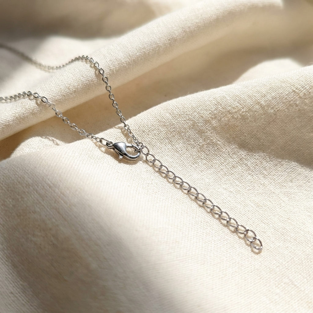 Purple Lobelia Stainless Steel Necklace with Mother of Pearl | Harmony