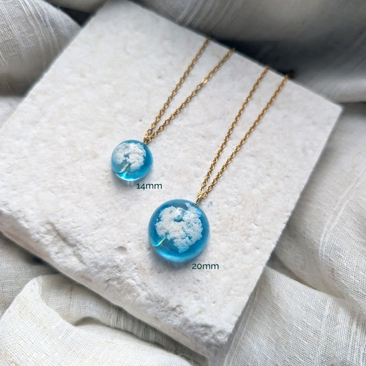Light Blue Sky Dome Necklace – Gold Plated Stainless Steel Jewellery