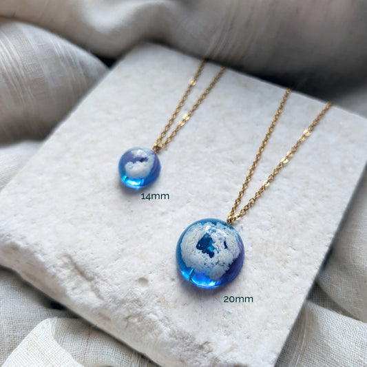 Twilight Blue & Purple Sky Dome Necklace – Gold Plated Cloud Jewellery