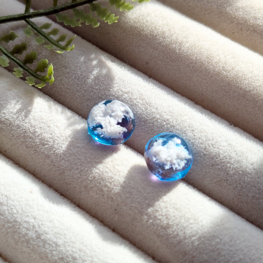 Twilight Sky 10mm Dome Stud Earrings | Gold Plated Sterling Silver