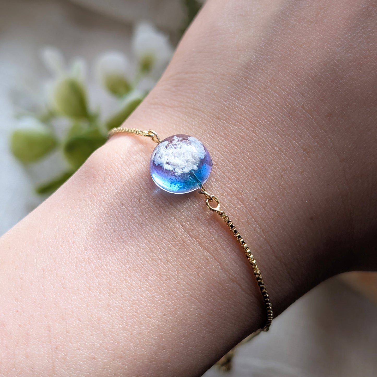 Twilight Sky 12mm Dome Bracelet | Gold Plated