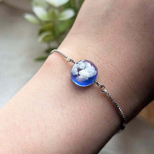 Twilight Sky 12mm Dome Bracelet | Platinum Plated