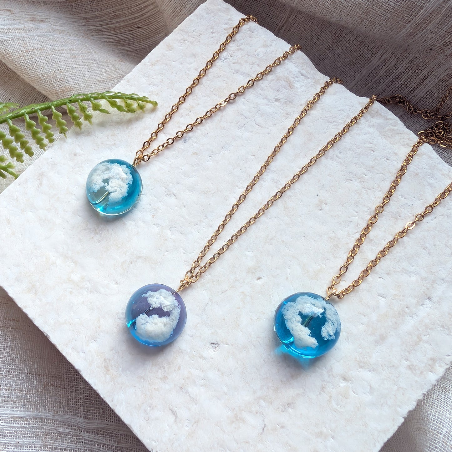 Twilight - Blue & Purple Sky Dome Necklace | Gold Plated Stainless Steel Necklace