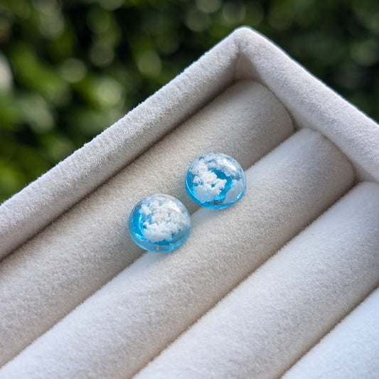 Everyday Blue Sky Cloud Stud Earrings