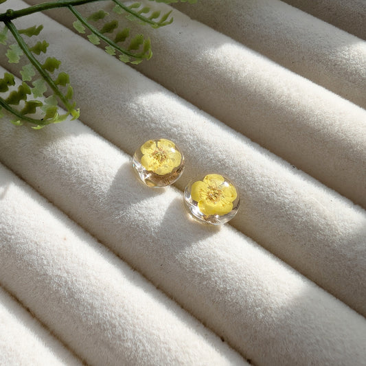 Purity | Yellow Spiraea Stud Earrings | Gold Plated Sterling Silver