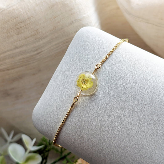 Gold Yellow Spiraea Bracelet – Love Collection Flower Jewellery