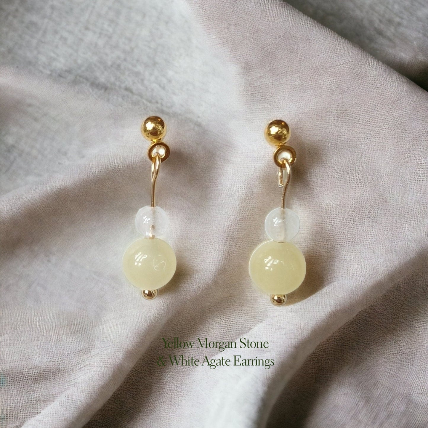 Cute & Delicate Morgan Stone with Clear Crystal Glass Drop Earrings